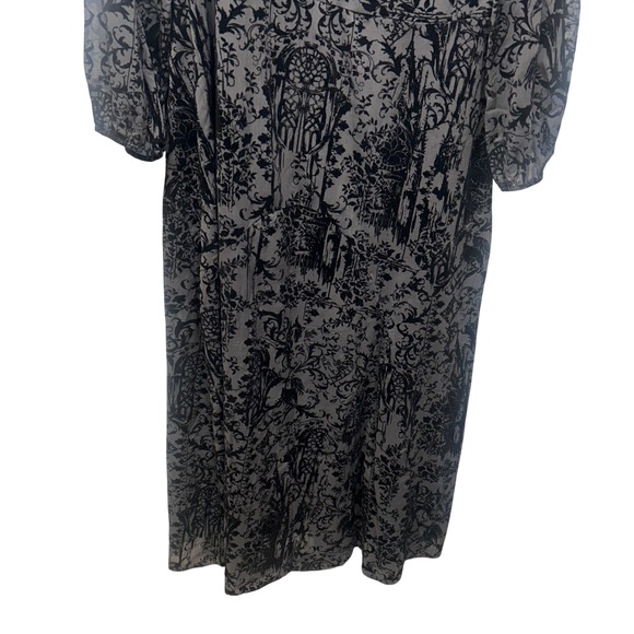 NWT Disturbia Thorned Flocked Chiffon Castle Print Frill Neck Maxi Dress 12 - Picture 6 of 12